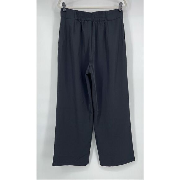 Halara High Waisted Pleated Wide Leg Pants Petite Size Large Black Stretch Work - Picture 2 of 9